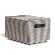 DW Basket BOX Rattan 15.5" Storage Box with Lid by Decor Walther