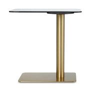 Tom Dixon Flash Rectangle Brass Cantilever Sofa Arm Side Table, 11.8" x 19.7" x 20.3" h. Tom Dixon 
