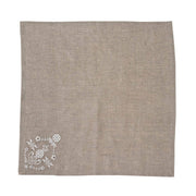 Juliska Heidi Natural Flax Color Embroidered Traditional Napkin 22", set of 4