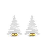 Alessi Bark Christmas Tree Steel Place Card Holders, Set of 2 Christmas Alessi White