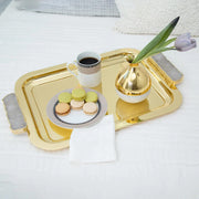 Anna New York Hospitality Gold and Crystal Quartz Tray, 19" Anna