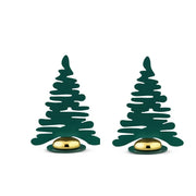 Alessi Bark Christmas Tree Steel Place Card Holders, Set of 2 Christmas Alessi Green 