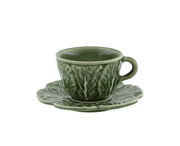 Cabbage Coffee Cup and Saucer by Bordallo Pinheiro