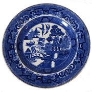 Antique Flow Blue Willow Pattern Plate by Ridgways, 8" c. 1884 Plates Amusespot 