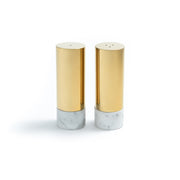 Coluna Dual Salt & Pepper Set, Marble / Gold, Set of 2 by ANNA New York