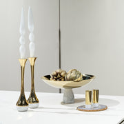 Coluna Dual Salt & Pepper Set, Marble / Gold, Set of 2 by ANNA New York