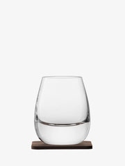LSA International Islay Whiskey Tumbler & Walnut Coaster, Set of 2, 8 oz.