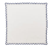 Kim Seybert Arches Napkin in White & Blue, Set of 4, 21”