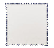 Kim Seybert Arches Napkin in White & Blue, Set of 4, 21”