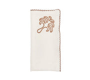 Royal Palm Napkin in White & Brown, Set of 4 by Kim Seybert