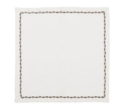 Kim Seybert Swag Napkin in White, Gunmetal & Silver, Set of 4
