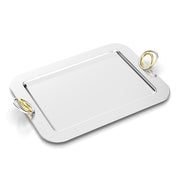 Anna New York Ring Rectangular Serving Tray, Stainless Steel