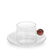 Bilia Glass Espresso Cup and Saucer, Amber, 4 oz. by Zafferano Zafferano 