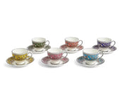 Florentine Mixed Teacup & Saucer, Set of 6 by Wedgwood