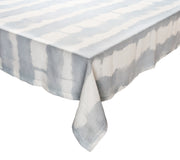 Watercolor Stripe Tablecloth in White, Blue & Gray 110" x 54" by Kim Seybert