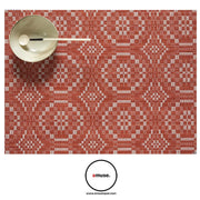 Chilewich: Overshot Woven Vinyl Rectangular Placemats, 14" x 19", Set of 4 Placemat Chilewich Paprika Red 