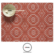 Chilewich: Overshot Woven Vinyl Rectangular Placemats, 14" x 19", Set of 4 Placemat Chilewich Paprika Red