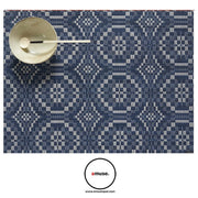Chilewich: Overshot Woven Vinyl Rectangular Placemats, 14" x 19", Set of 4 Placemat Chilewich Denim Blue