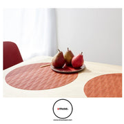 Chilewich: Arrow Paprika Red Woven Vinyl Round or Rectangular Placemats, Set of 4 Placemat Chilewich 