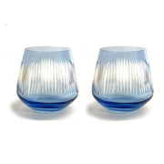 Berkshire Blue Double Old Fashioned Whiskey Glass, 12 oz., Set of 2 by Michael Wainwright Michael Wainwright 