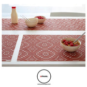Chilewich: Overshot Woven Vinyl Rectangular Placemats, 14" x 19", Set of 4 Placemat Chilewich