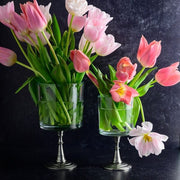 Medium Tavola Glass and Pewter Vase, 9" by Arte Italica Arte Italica
