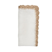 Shell Edge Linen and Raffia Napkins, 21", Set of 4 by Kim Seybert Napkins Kim Seybert