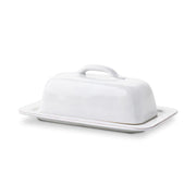 Juliska Puro Classic Whitewash Butter Dish, 7.75" side view