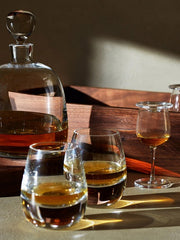 LSA International Islay Whiskey Tumbler & Walnut Coaster, Set of 2, 8 oz.