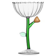 Ichendorf Milano Botanica: Optical Champagne Coupe Glass Bowl, 9.5 oz Amber