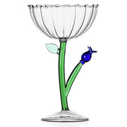 Ichendorf Milano Botanica: Optical Champagne Coupe Glass Bowl, 9.5 oz Blue