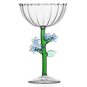 Ichendorf Milano Botanica: Optical Champagne Coupe Glass Bowl, 9.5 oz Light Blue