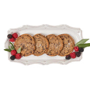 Juliska Berry and Thread Serveware Whitewash Hostess Tray, 14" with cookies