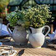 Juliska Puro Classic Whitewash Creamer, 9 oz. with plants