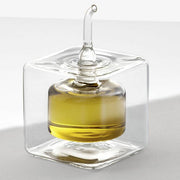 Ichendorf Milano Cube: Square, Double-walled Oil and Vinegar Glass Bottle Dispenser, 5.7 oz