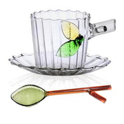 Espresso Cup and Ichendorf Milano Greenwood Spoon, Glass, 4.92"