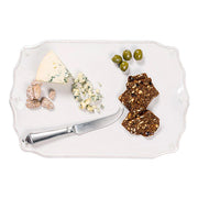 Juliska Berry and Thread Serveware Whitewash 15" Serving Board with Knife with cheese