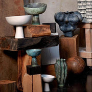 Terra Porcelain Bowl on Stand, Iron by L'Objet Decorative Bowls L'Objet 