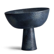 Terra Porcelain Bowl on Stand, Iron by L'Objet Decorative Bowls L'Objet Medium 11.25" H 