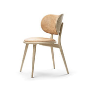 The Dining Chair by Space Copenhagen for Mater Furniture Mater Matte Lacquered Oak - Natural Tanned Leather Seat