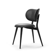 The Dining Chair by Space Copenhagen for Mater Furniture Mater Black Beech - Black Leather Seat