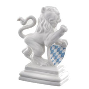 Bavarian Lion on Pedestal, 3.1" by Nymphenburg Porcelain Nymphenburg Porcelain Right Arm Up 