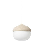 Terho Pendant Lamp, Large, 12" by Maija Puoskari for Mater Lighting Mater Natural Matte Lacquered - White Opal Glass