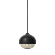 Terho Pendant Lamp, Medium, 9.4" by Maija Puoskari for Mater Lighting Mater Black Stain Lacquered - Smoked Transparent Glass