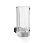 Club WMG Wall-Mounted Tumbler or Toothbrush Holder with Milled Base by Decor Walther Decor Walther Cut Black Matte