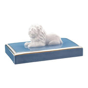 Bavarian Lion Blue and Gold Paperweight by Nymphenburg Porcelain Nymphenburg Porcelain 