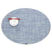 Chilewich: Woven Vinyl Mini Basketweave Placemats, Sets of 4 Placemat Chilewich Oval (14" x 19.25") Chambray 