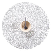 Petal Pressed Round Vinyl Placemats by Chilewich Set of 4 Placemat Chilewich Glacier
