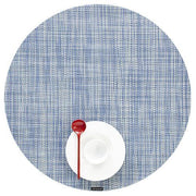Chilewich: Woven Vinyl Mini Basketweave Placemats, Sets of 4 Placemat Chilewich Round (15" dia.) Chambray 