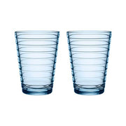 Glass Tumblers by Aino Aalto, Set of 2 for Iittala Glassware Iittala 11 oz Aqua 
